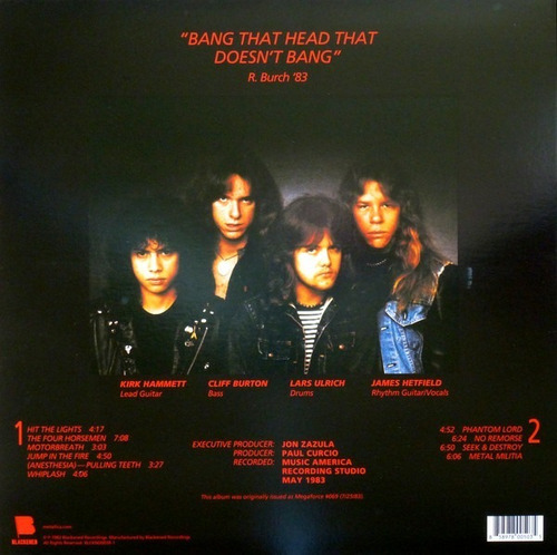 Imagen 8 de 8 de Vinilo Metallica Kill 'em All Imp. Usa Nuevo Sellado
