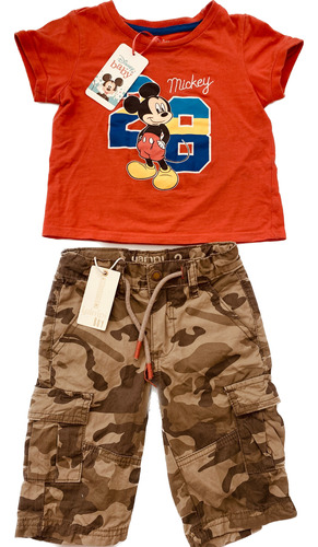 Short  Bermuda Militar Yamp/ Polera Mickey / Jockey Mickey