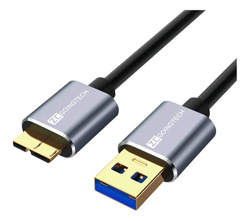 Cable Zcgoingtech Usb 3.0 De Disco Duro Externo Macho A B Micro De 0.5m Gris