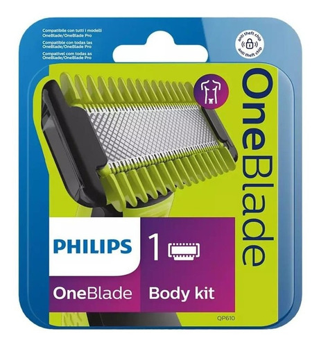 Imagen 1 de 6 de Repuesto Philips Qp610 Oneblade Kit Para El Cuerpo