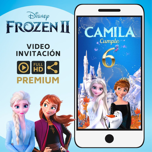 Video Invitación Animada Frozen 2 (con Foto) Elsa Ana Olaf