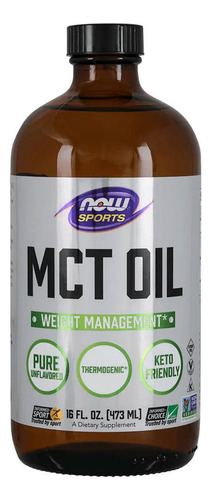 Aceite de coco Mct Now Sports, 473 ml, ácido caprílico importado