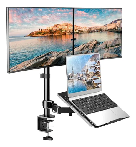 Poste 75cm Abrazadera Brazos Soporte Mesa Monitor Notebook