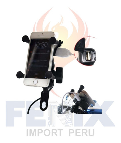 Soporte Celular Universal Tipo Araña Para Moto Con Cargador