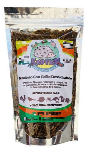 Tenebrio Con Grillo Deshidratado 110g Premium 100% Natural