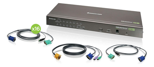 Iogear Conmutador Kvm Combo Ps 2 Usb 16 Puerto Cabl Para Taa