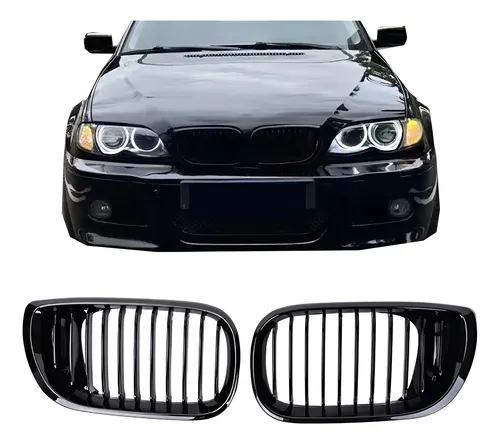 2 CALANDRE M PERFORMANCE NOIR BRILLANT BMW E46 SERIE 3 COUPE FACELIFT DE 04/03 A 2006