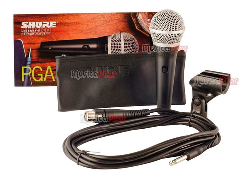 Microfono Shure Pga48 Con Cable Pipeta Funda Musica Pilar