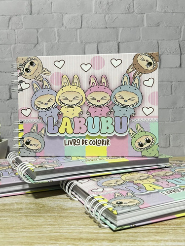 Kit 2 Livros De Colorir Labubu | Capa Dura Com Desenhos Variados E Detalhados | Folha A5 Com 50 Páginas Para Pintar - Presente Para Crianças E Adultos - Pronta Entrega | Relaxamento E Criatividade