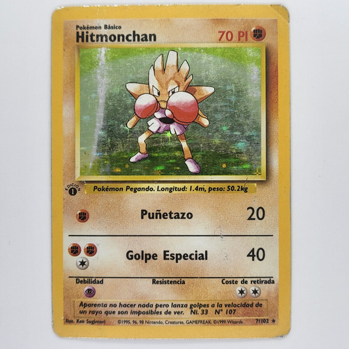 Hitmonchan 7/102 Holo Raro Pokemon Tcg