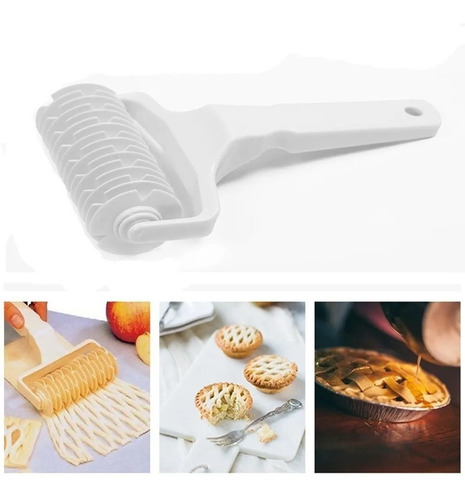 Imagen 3 de 5 de Rodillo Cortador De Masa Tipo Mallas Decorar Pan De Jamón