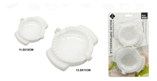 Moldes Para Hacer Empanadas 13.5x11cm Y 11.5x10cm Set 4 Pzas Blanco