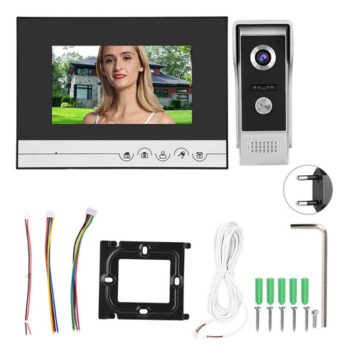 Videoportero Con Sistema De Intercomunicación Tft De 7 Pulga