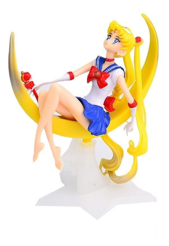 Imagen 1 de 5 de Figura Sailor Moon Serena  - Luna Y Báculo