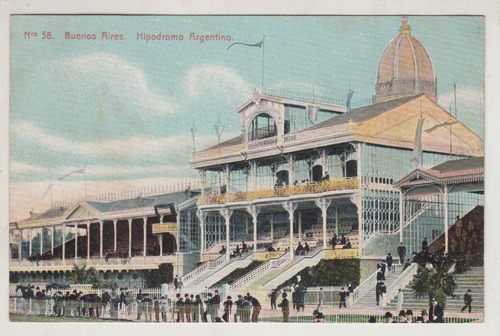 Hipodromo De Buenos Aires Antigua Postal Fumagalli Vintage