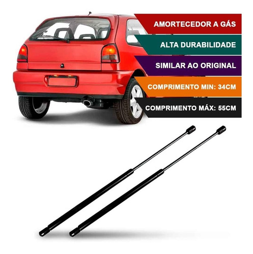 Par Amortecedor Tampa Traseira Mala Gol G2 C/limpador 95/99