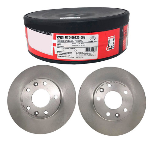 Par Disco Freio Dianteiro Duster 1.6 2016 Original Trw Varga