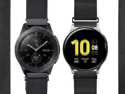 Kit 2 Pulseiras Aço Galaxy Watch 44 Amazfit Bip Gt 2 46mm 