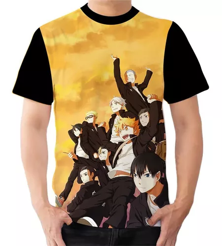 Camiseta Anime Haikyuu Volei T-Shirt Anime Vôlei - Preto