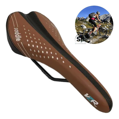 Imagen 1 de 7 de Asiento Ergonómico Para Bicicleta Vzr Cafe/negro