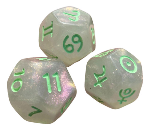 3 Dados De Resina Juguetes De Enseñanza De De Claro Y Verde