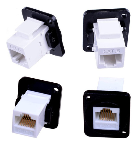 12 Conectores Rj45 Hembra Hembra Cat6 Para Chasis Rack