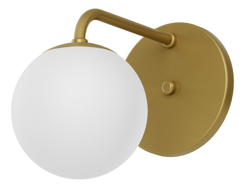 Arandela Globo Leitoso 12cm Curvada Jabuticaba Luminária De Parede Cor Dourado G9 Mf193 Mega Forte Iluminação