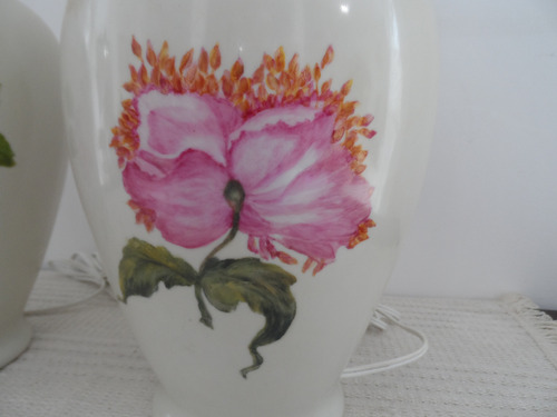 Par De Base De Abajur Antigo Em Porcelana (Usado)
