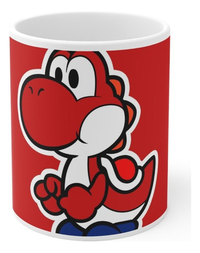 Taza Yoshi Rojo Mario Bros Nueva 