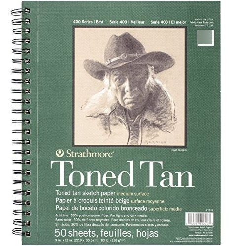4129 Tan Drawing 400 Series Toned Sketch Pad  9x12  5
