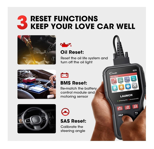 Imagen 7 de 8 de Lector Automotriz Escaner Launch Creader Cr629 Obd2