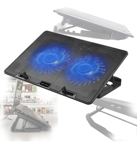 Base Para Notebook C3tech Nbc-50bk 15,6 Polegadas Preto Cor Do Led Azul