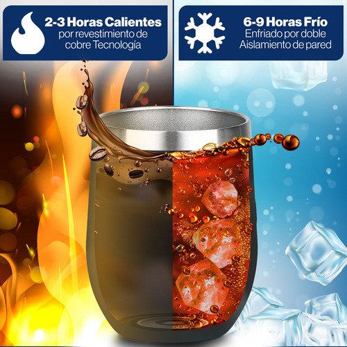 Vaso Térmico Antiderrames Acero Inoxidable Café Té Vino Blanco