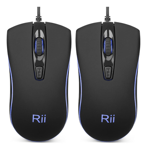 Mouse Rii Con Cable/negro 2 Und