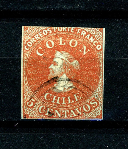 Sellos Postales De Chile. Primera Emisión, N° 1, Año 1853.