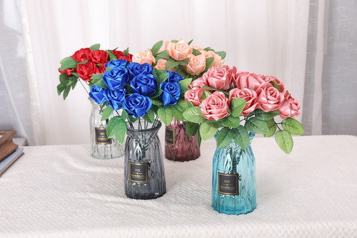 -de 5 Rolos De Fita De Cores De Decoração De Cetim 4 Cm 114-
