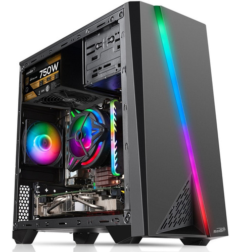 Imagen 7 de 9 de Gabinete Gamer Sentey F10 Tira Rgb M-atx Ventana Acrílico