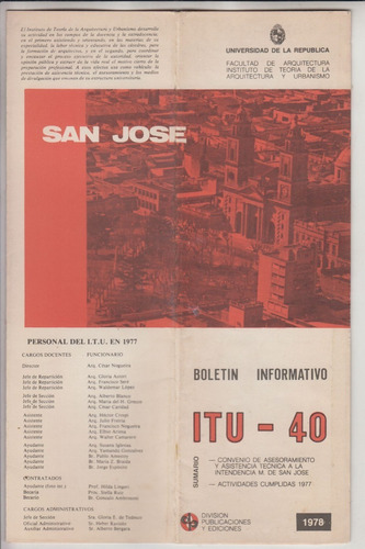 1978 Urbanismo Uruguay Boletin Itu San Jose Asesoramiento 