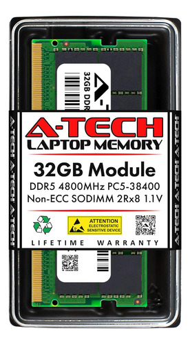 Memoria Ram A-tech, 32 Gb, Sodimm, Ddr5, 3800 Mhz, Cl40