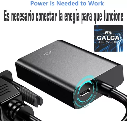 Cable Adaptador Vga A Hdmi Full Hd + Audio + Usb Conversor