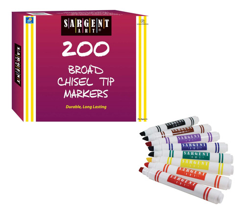 Sargent Art 200-count Lavable Chisel Tip Marker Class Pack,