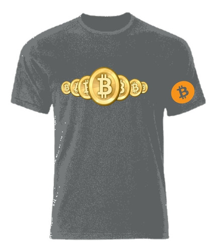 Polera Bitcoin 8 Gris Btc Izq