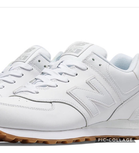 new balance blancas con dorado