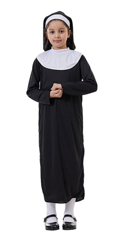Disfraz De Monja Para Niñas, Rata De Hermana Católica De Halloween Para Niños