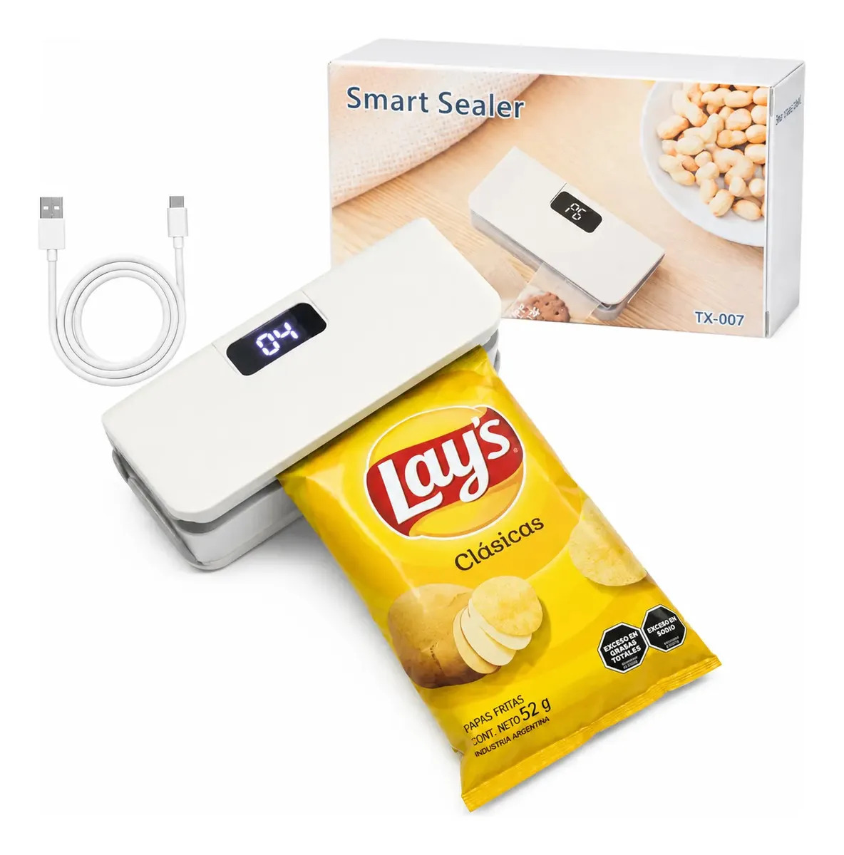 Mini Selladora Bolsas Recargable Usb Para Cocina Alimentos