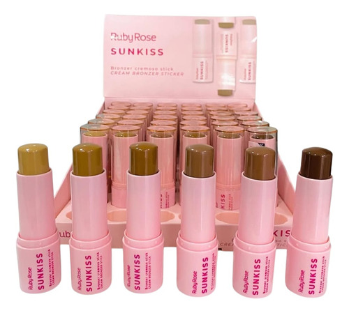 Sunkiss Stick Bronzer Contorno Cremoso Linha Rosa Ruby Rose Tom Da Maquiagem 1 - Desert Haze