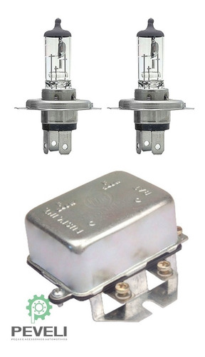 Imagem 1 de 5 de 4 Lâmpada Farol H4 100/90w 12v Hbl + Relê Duplo Farol 12v
