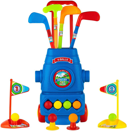 Juego De Palos De Golf Toyvelt Kids Con Ruedas, 4 Colores...