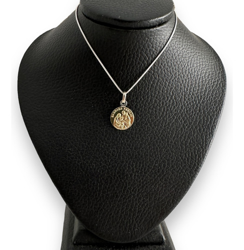 Cadena Dije Sagrada Familia Plata 925 Oro 18k Mujer Niño