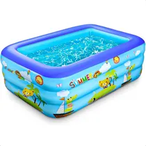 Comprar Piscinas Para Niños Piscina Pequeña Bebe Piscinas Infantiles Arcashopping Piscina Inflable 150x100x50cm Piscina Rectangular Para Niños Piscina Para Bebes 3 Anillos Piscinas Inflables Azul